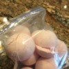 cracked bath bombs in plastic bag