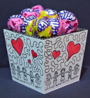 gift box filled with lollipops