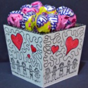 gift box filled with lollipops