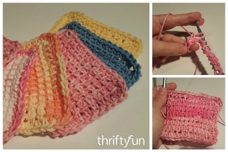 Making Tunisian Crocheted Sponges