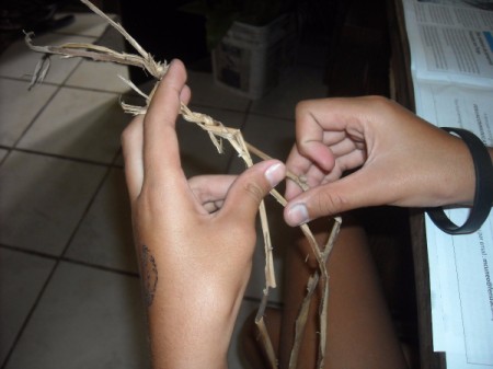 Dried Banana Leaves and Flower Wreath