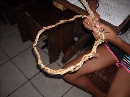 Dried Banana Leaves and Flower Wreath