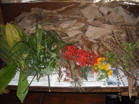 Dried Banana Leaves and Flower Wreath