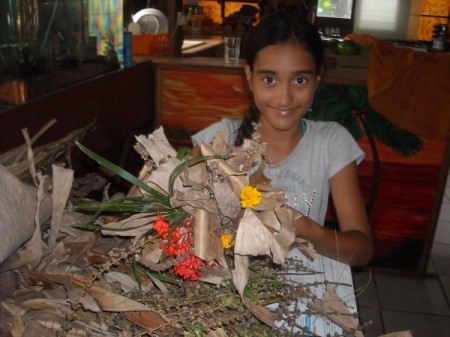 Dried Banana Leaves and Flower Wreath