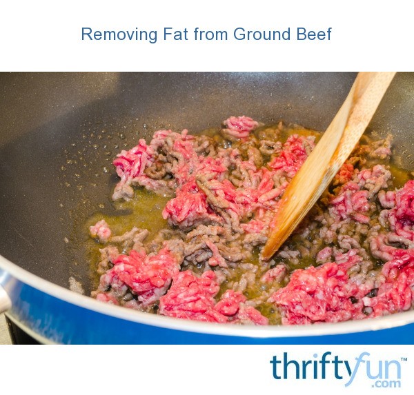 Removing Fat from Ground Beef ThriftyFun