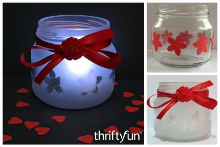 Making a Valentine's Day Jar Candle Holder