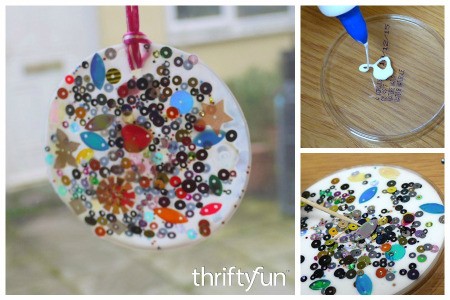 Making a Glue and Sequin Sun Catcher