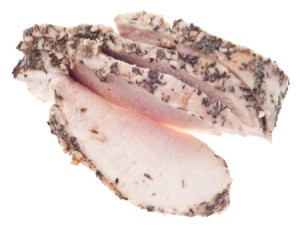 Slices of leftover pork loin