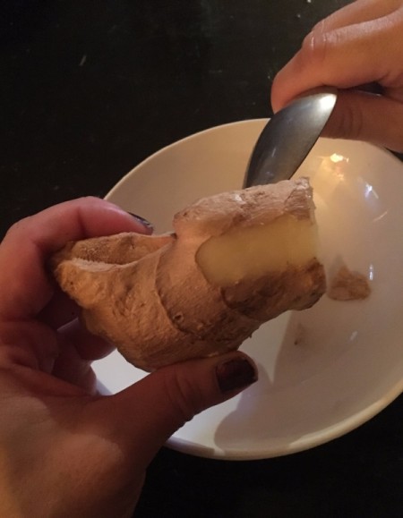 Peel Ginger with a Spoon