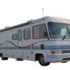 Motorhome against a white background