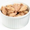 Canned Tuna drained in a white dish