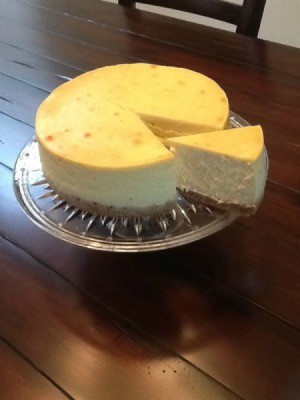 cheesecake on glass plate