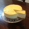 cheesecake on glass plate
