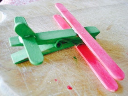 Clothespin and Popsicle Stick Plane