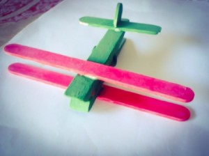 Clothespin and Popsicle Stick Plane