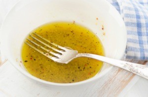 Vinaigrette salad dressing in a bowl