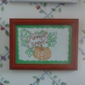 pumpkin embroidery framed