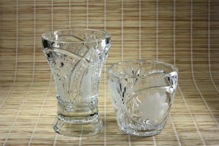 Two crystal vases