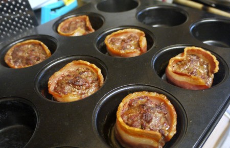 Mini Meat Loaf - cooked min meat loafs, still in the cupcake pan