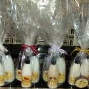 bottles in clear plastic bags