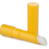 Tube of chapstick isolated against a white background