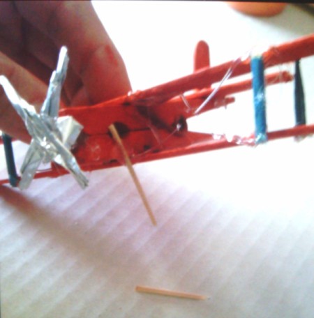 Clothes Pin and Popsicle Stick Airplane
