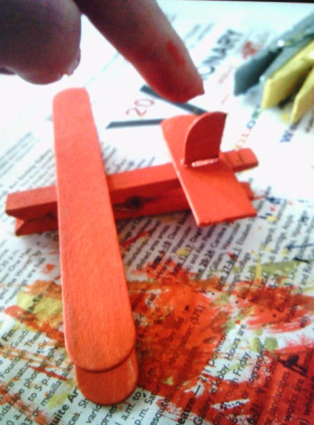 Clothes Pin and Popsicle Stick Airplane