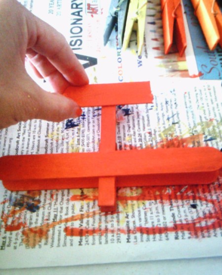 Clothes Pin and Popsicle Stick Airplane