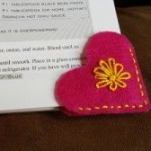 Felt Heart Bookmark