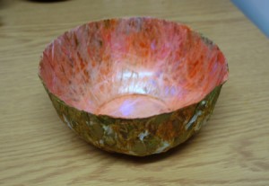 finished empty tissue paper bowl