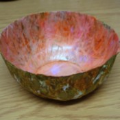 finished empty tissue paper bowl