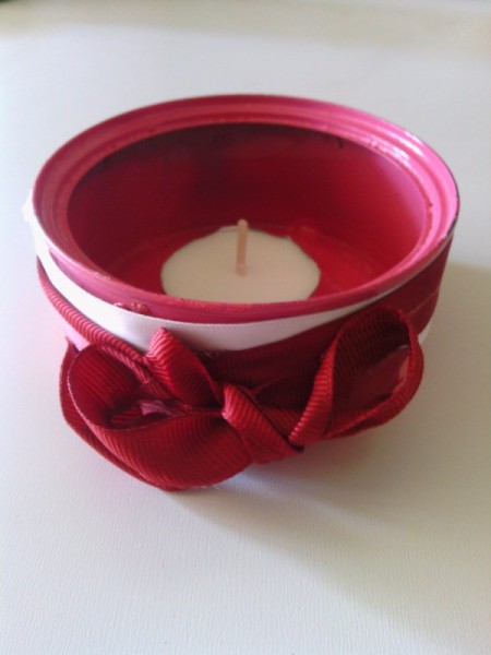 Cat Food Can as Candle Holder or Centerpiece