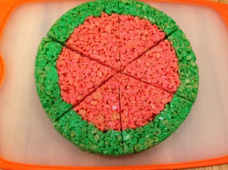 Rice Krispy Treat Watermelon Slices