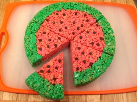 Rice Krispy Treat Watermelon Slices
