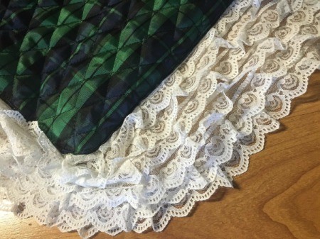 Trimming the edge of the chair seat.