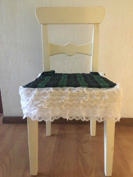 Chair with new embellished seat.
