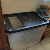 Homemade Cat Litter Box - deep storage container for litter box