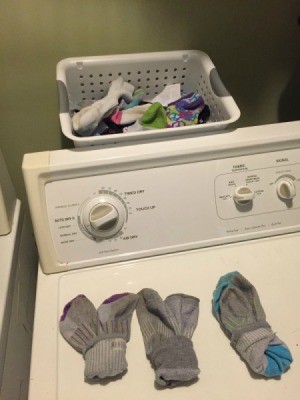 laundry basket full of socks