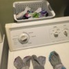 laundry basket full of socks