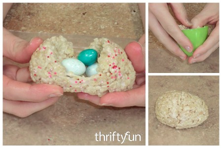 Making Rice Krispy Treat Eggs