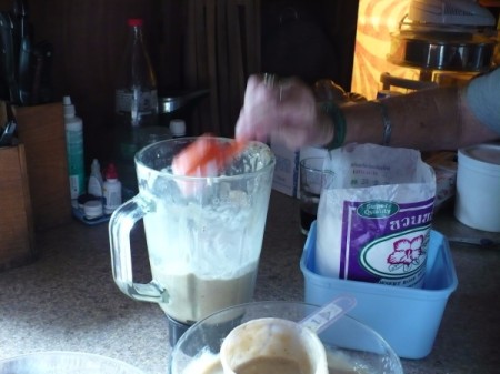 Add ingredients into blender.