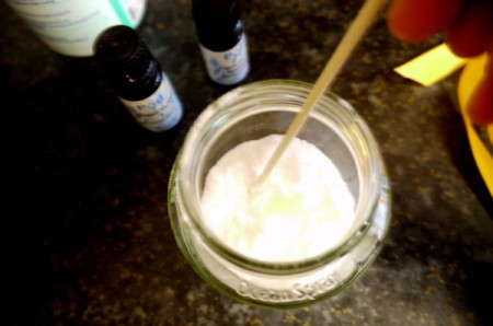 Natural Air Freshener - putting ingredients in jar