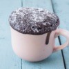 Chocolate cake cooked in a mug