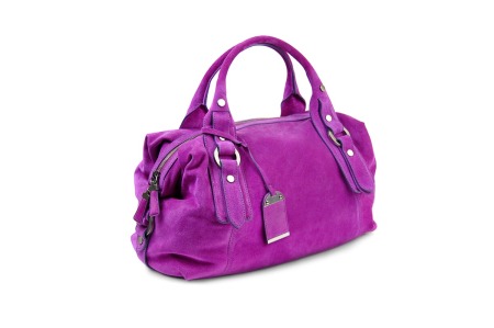 Purple suede purse