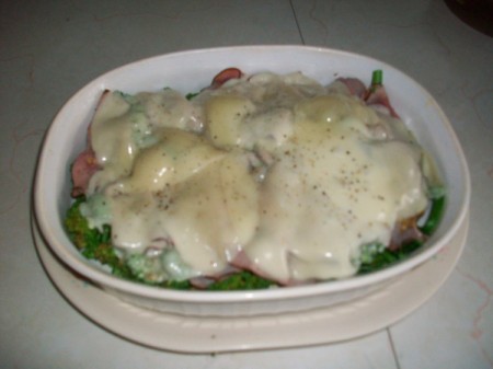 Simple Broccoli and Ham Dinner