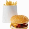 Fast food hamburger and fries