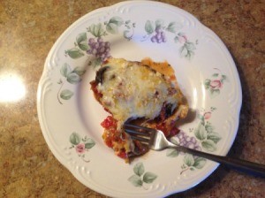 moussaka serving on a plate