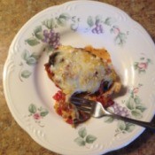 moussaka serving on a plate