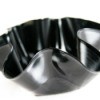 Bowl made from a black vinyl record