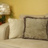 Microfiber couch with pillows